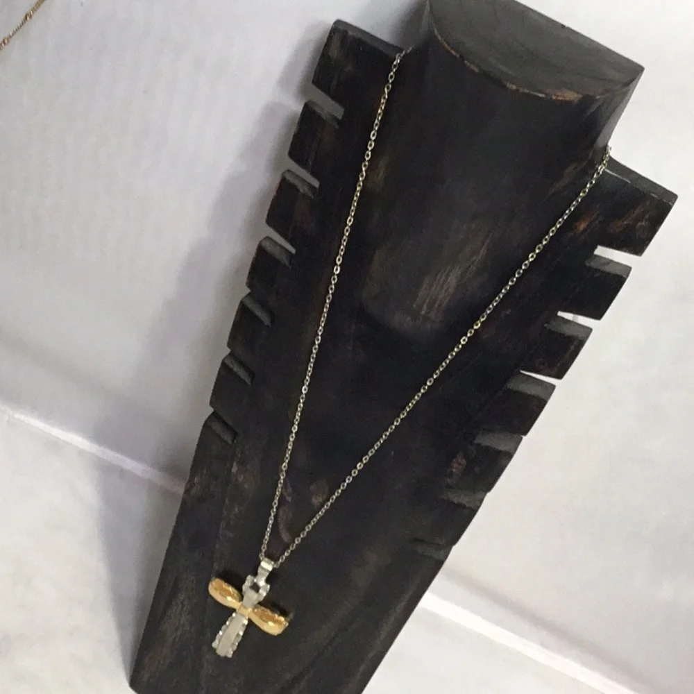 GOLD & SILVER‎ CROSS NECKLACE